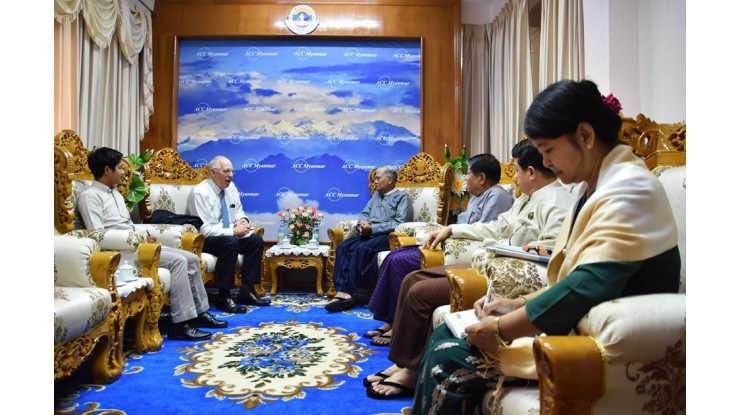 အဂတိလိုက်စားမှုတိုက်ဖျက်ရေးကော်မရှင်ဥက္ကဋ္ဌက ရန်ကုန်မြို့ နယူးဇီလန်နိုင်ငံသံရုံးမှ သံအမတ်ကြီး H.E. Mr. Steve Marshall နှင့် အဖွဲ့အား လက်ခံတွေ့ဆုံ